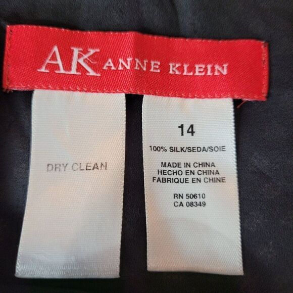 Anne Klein Silk Skirt 14 Black White Polka Dot Red Lace Hem Full Flare Pinup - Picture 3 of 9